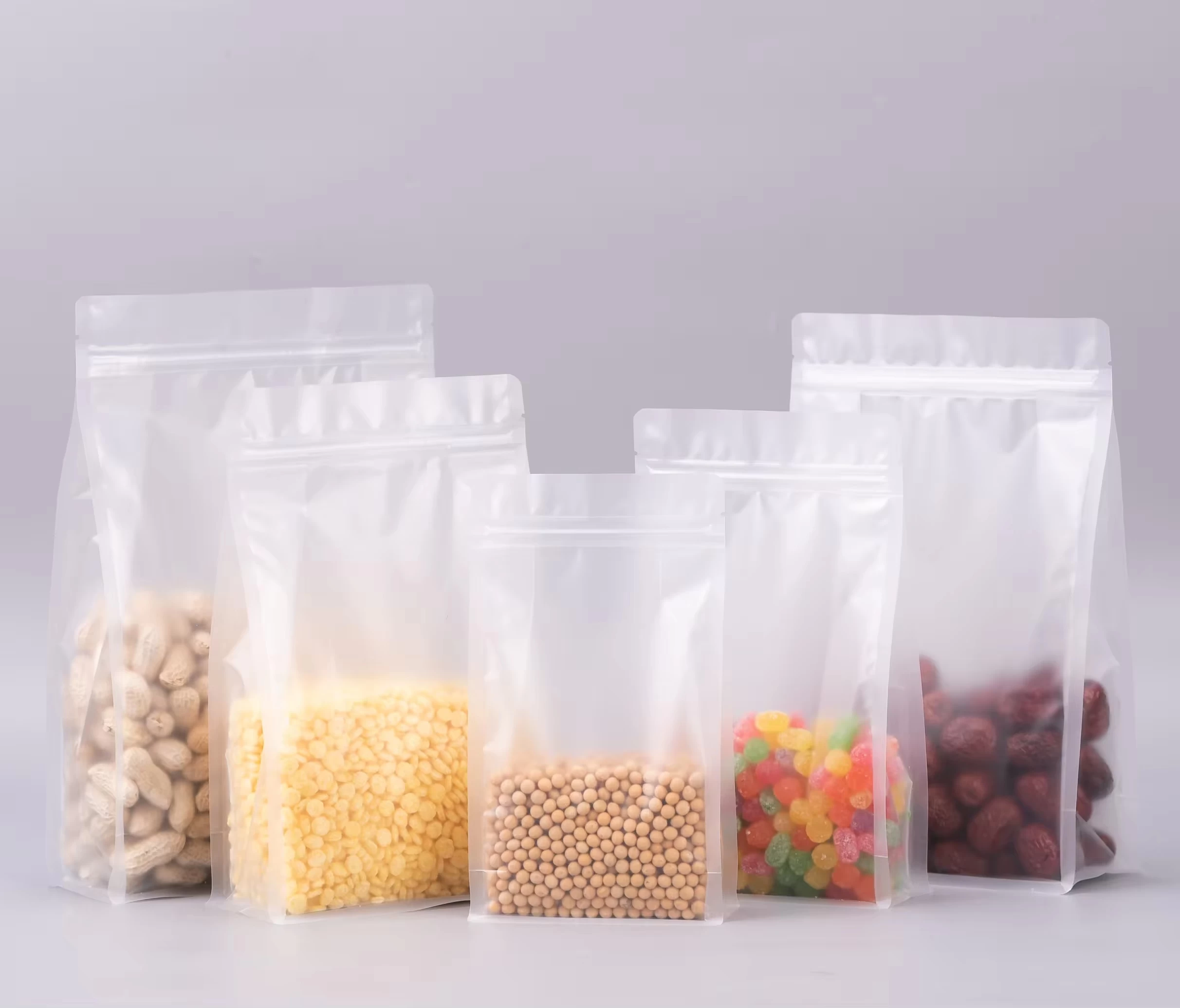 Buzlu Şeffaf Kilitli Kare Tabanli Doypack Oturan Poset 2