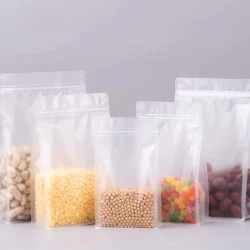 Buzlu Şeffaf Kilitli Kare Tabanli Doypack Oturan Poset 2